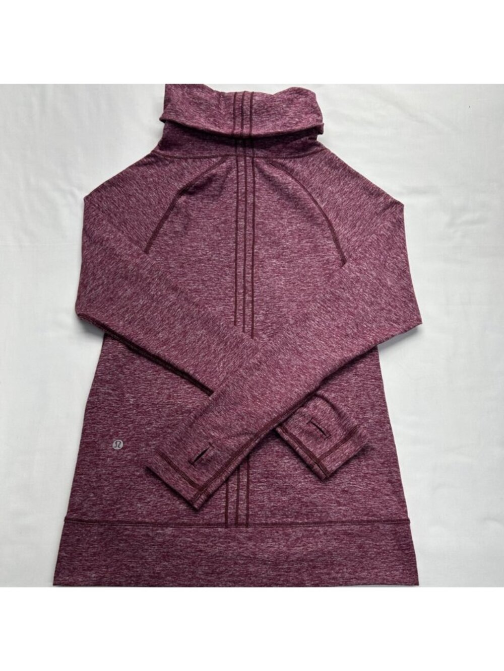Lululemon Make A Move Long Sleeve Cowl Neck Pullover Heathered Red Grape No Size - Picture 4 of 15